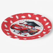 Red And White Graduation Kindergarten  ペーパープレート (アングル)