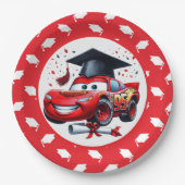 Red And White Graduation Kindergarten  ペーパープレート (正面)