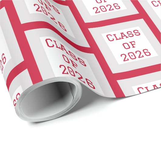 Red and White Graduation Wrapping Paper | 2026 ラッピングペーパー (ロールコーナー)