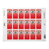 Red and White Happy Holiday Return Address Label ラベル (フルシート)