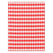 Red and White Harlequin Diamonds Checkers Design テーブルクロス (正面)