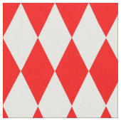 Red and White Harlequin Diamonds Checkers Design ファブリック (クローズアップ)