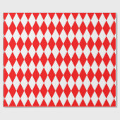 Red and White Harlequin Diamonds Checkers Design  ラッピングペーパー (フラット)