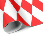 Red and White Harlequin Diamonds Checkers Design  ラッピングペーパー (ロールコーナー)