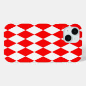 Red and White Harlequin Diamonds Checkers Design Case-Mate iPhoneケース (裏面 (横))