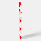 Red and White Harlequin Diamonds Checkers Design Case-Mate iPhoneケース (裏面 / 左)