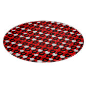 Red And White Heart Pattern カッティングボード (角)