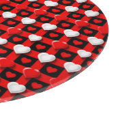 Red And White Heart Pattern カッティングボード (角)