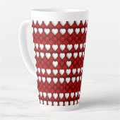 Red And White Heart Pattern カフェラテマグ (左アングル)