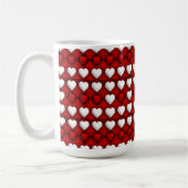 Red And White Heart Pattern コーヒーマグカップ (左)