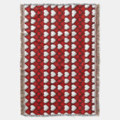 Red And White Heart Pattern スローブランケット (正面縦)