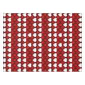 Red And White Heart Pattern テーブルクロス (正面(横))