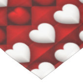 Red And White Heart Pattern テーブルクロス (アングル)