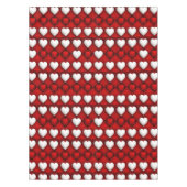 Red And White Heart Pattern テーブルクロス (正面)