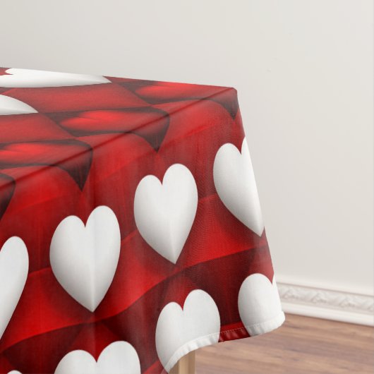 Red And White Heart Pattern テーブルクロス (インサイチュ)