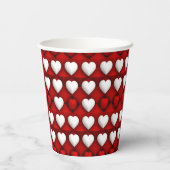 Red And White Heart Pattern 紙コップ (裏面)