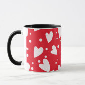 Red and White Heart Pattern | Cute Valentine Love  マグカップ (左)