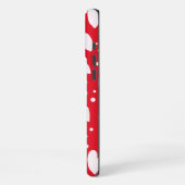 Red and White Heart Pattern | Cute Valentine Love  iPhoneケース (左側面)