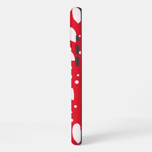 Red and White Heart Pattern | Cute Valentine Love  iPhoneケース (左側面)