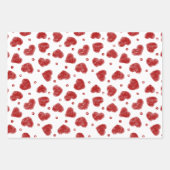 Red and White Hearts pattern ラッピングペーパーシート (正面)