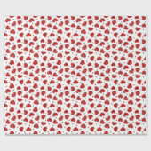 Red and White Hearts pattern ラッピングペーパー (フラット)