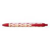 Red and White Hearts Pattern Pen 青ボールペン (裏面)