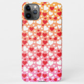 Red and White Hearts Pattern Phone Case iPhoneケース (裏面)