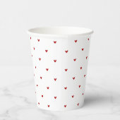 Red and White Hearts Pattern Valentine's Day 紙コップ (右)