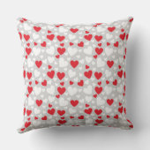 Red and White Hearts Throw Pillow クッション (裏面)