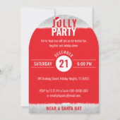 Red and White Jolly Christmas Party Invitation 招待状 (正面)