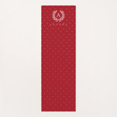 Red And White Laurel Monogram Polka Dot Pattern ヨガマット (正面)