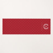 Red And White Laurel Monogram Polka Dot Pattern ヨガマット (正面(横))