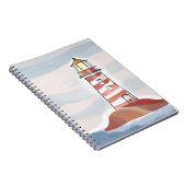 Red and White Lighthouse | Beachy Ocean Watercolor ノートブック (右側)