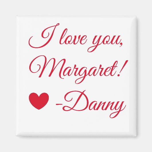 Red and White Love マグネット (正面)