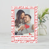 Red and White Love Valentines Day Photo  シーズンカード (スタンド正面)