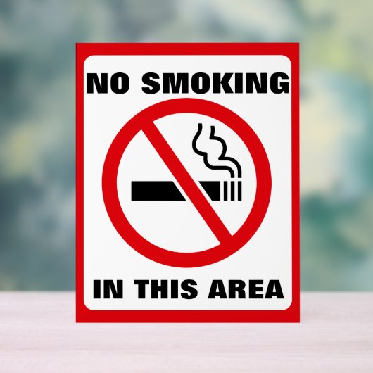 Red and White No Smoking アクリルサイン (ニュートラル)