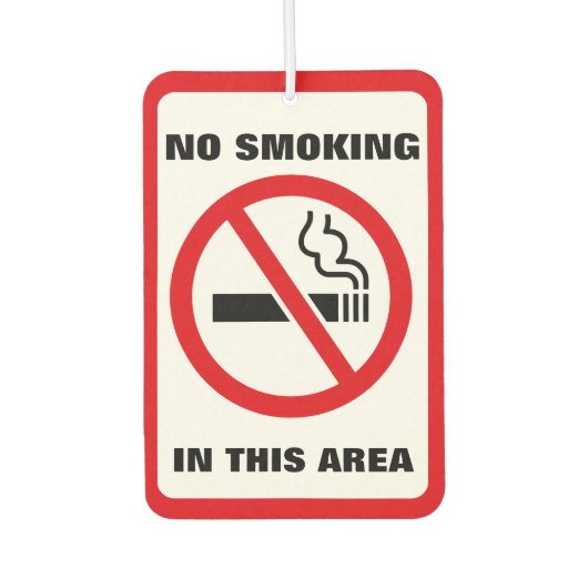 Red and White No Smoking カーエアーフレッシュナー (正面)