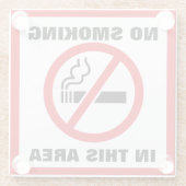 Red and White No Smoking ガラスコースター (裏面)