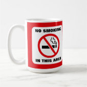 Red and White No Smoking コーヒーマグカップ (左)