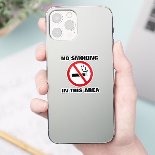 Red and White No Smoking シール (スマートフォン)