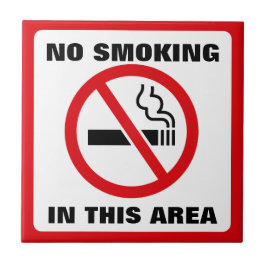 Red and White No Smoking タイル