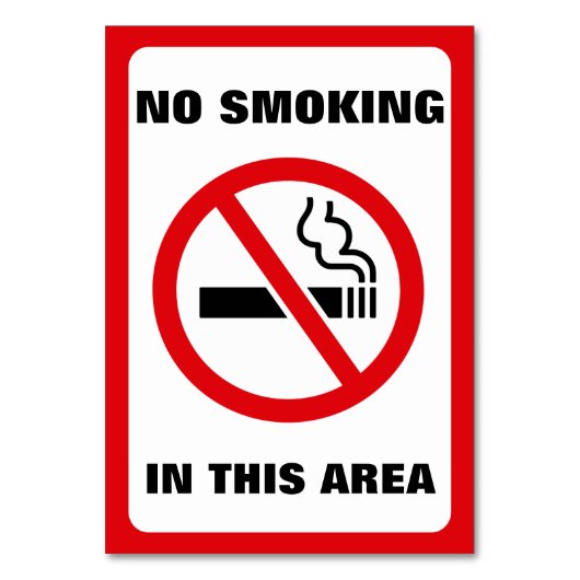 Red and White No Smoking テーブルナンバー (正面)