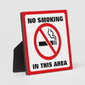 Red and White No Smoking フォトプラーク (正面)