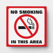 Red and White No Smoking フォトプラーク (正面)