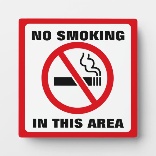 Red and White No Smoking フォトプラーク (正面)