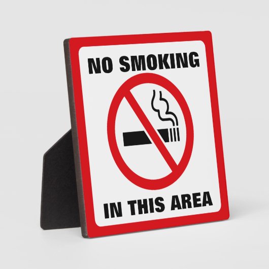 Red and White No Smoking フォトプラーク (正面)