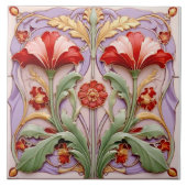 Red and White Parrot Tulips タイル (正面)