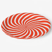 Red and White Peppermint Candy Holiday Paper Plate ペーパープレート (アングル)