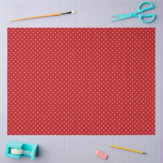 Red and White Polka Dot Tissue Paper 薄葉紙 (クラフト)