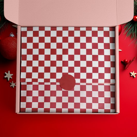 Red and White Retro Check Holiday 薄葉紙